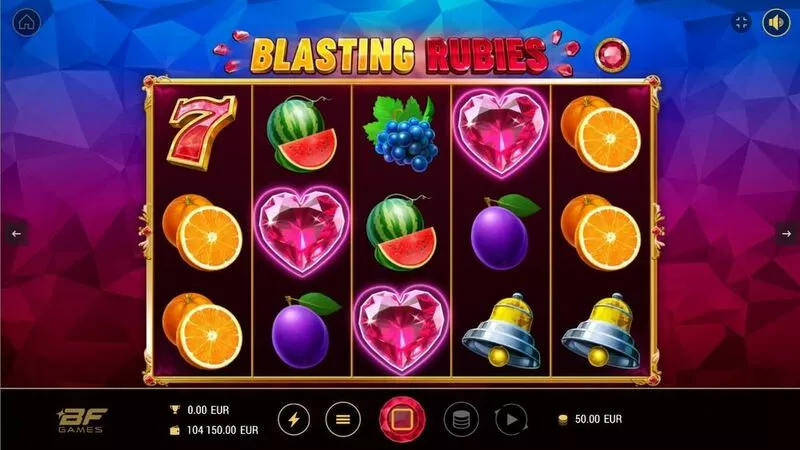 Blasting Rubies BF Games Slot Main Screen Reels