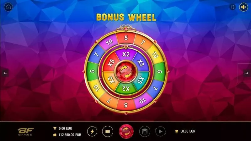 Blasting Rubies BF Games Slot Wheel of prizes