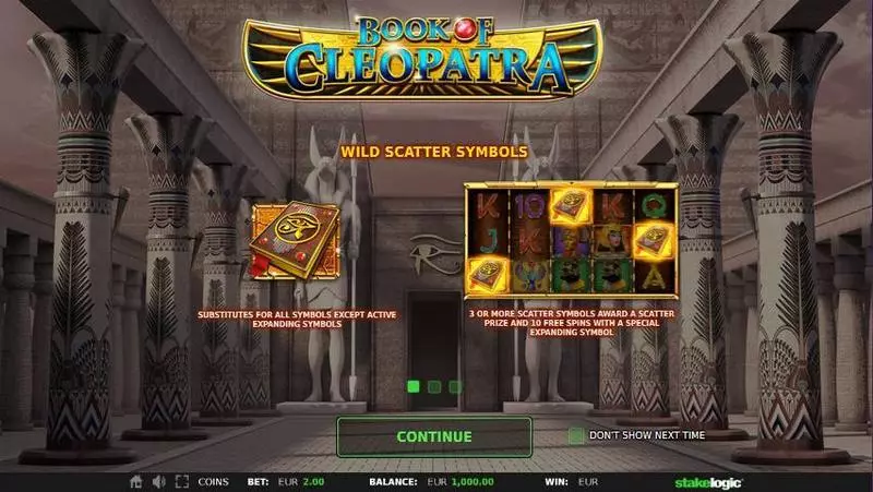 Book of Cleopatra StakeLogic Slot Info and Rules