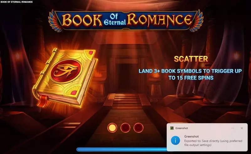 Book of Eternal Romance Wizard Games Slot Introduction Screen