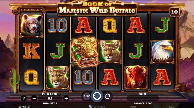 Book Of Majestic Wild Buffalo Spinomenal Slot Main Screen Reels