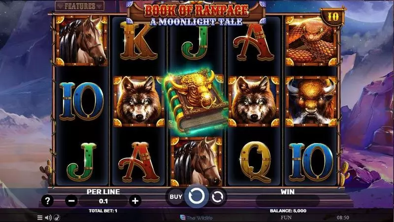 Book Of Rampage – A Moonlight Tale Spinomenal Slot Main Screen Reels