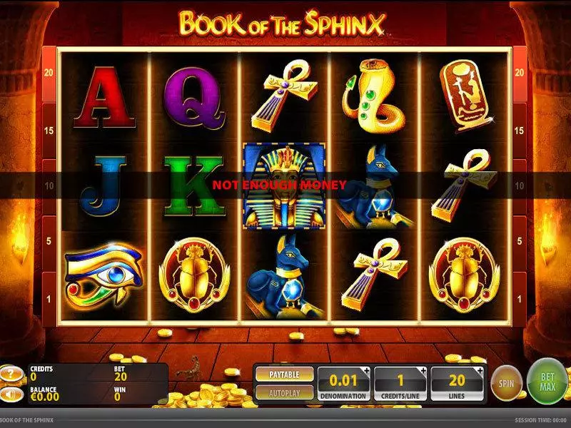 Book of the Sphinx GTECH Slot Main Screen Reels