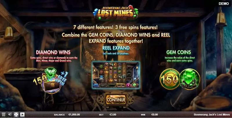 Boomerang Jack's Lost Mines Red Rake Gaming Slot Info and Rules