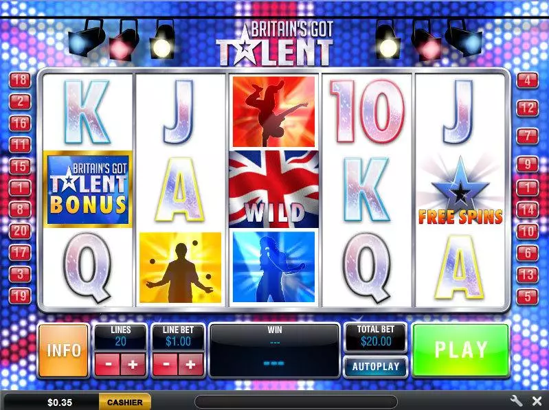Britain's Got Talent Ash Gaming Slot Main Screen Reels