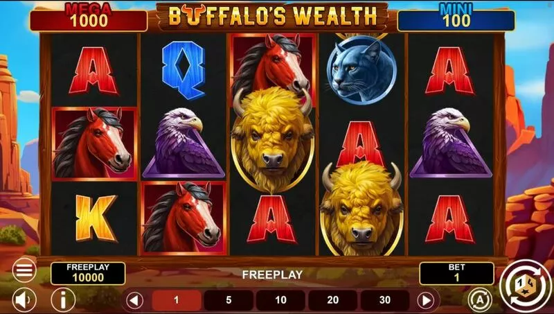 Buffalo’s Wealth 1Spin4Win Slot Main Screen Reels