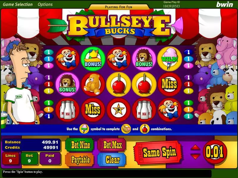 Bulls Eye Bucks Amaya Slot Main Screen Reels