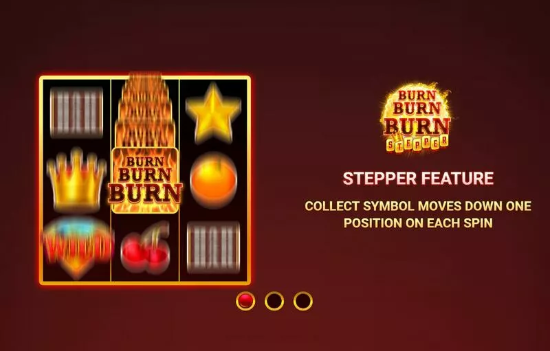 Burn Burn Burn Stepper Wizard Games Slot Introduction Screen