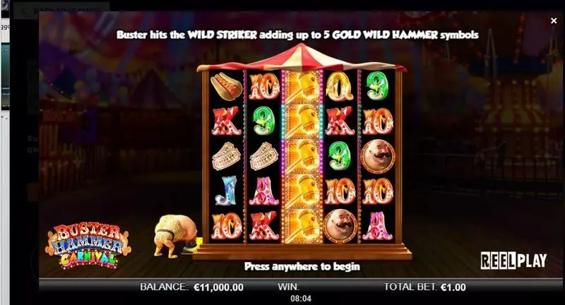 Buster Hammer Carnival ReelPlay Slot Info and Rules