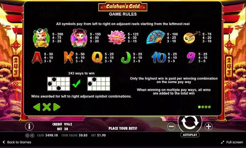 Caishen’s Gold Pragmatic Play Slot Info and Rules