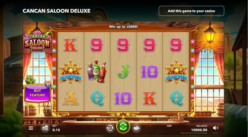 Cancan Saloon Deluxe Mascot Gaming Slot Main Screen Reels