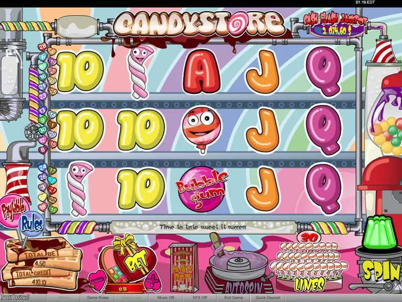 Candy Store bwin.party Slot Main Screen Reels
