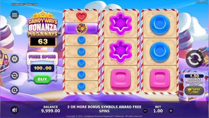 Candyways Bonanza Megaways StakeLogic Slot Main Screen Reels