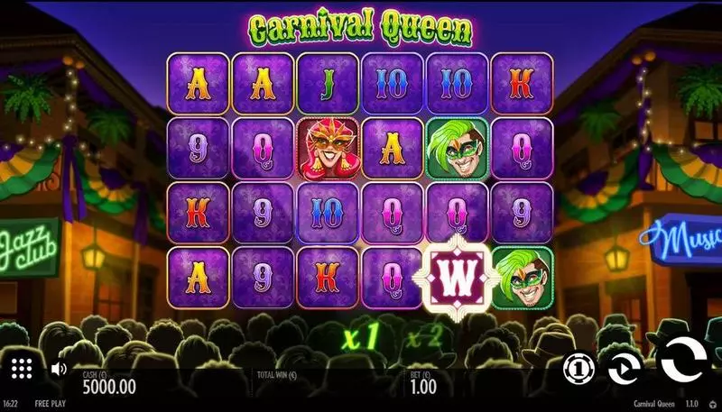 Carnival Queen Thunderkick Slot Main Screen Reels