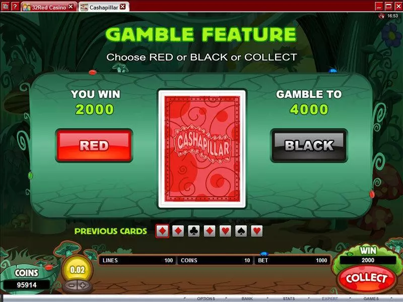 Cashapillar Microgaming Slot Gamble Screen