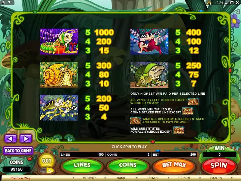 Cashapillar Microgaming Slot Info and Rules