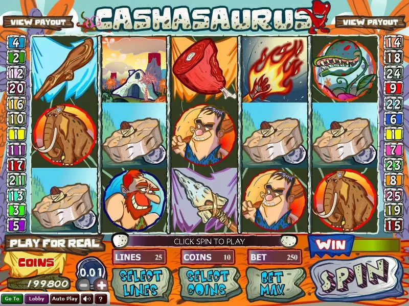 Cashasaurus Wizard Gaming Slot Main Screen Reels