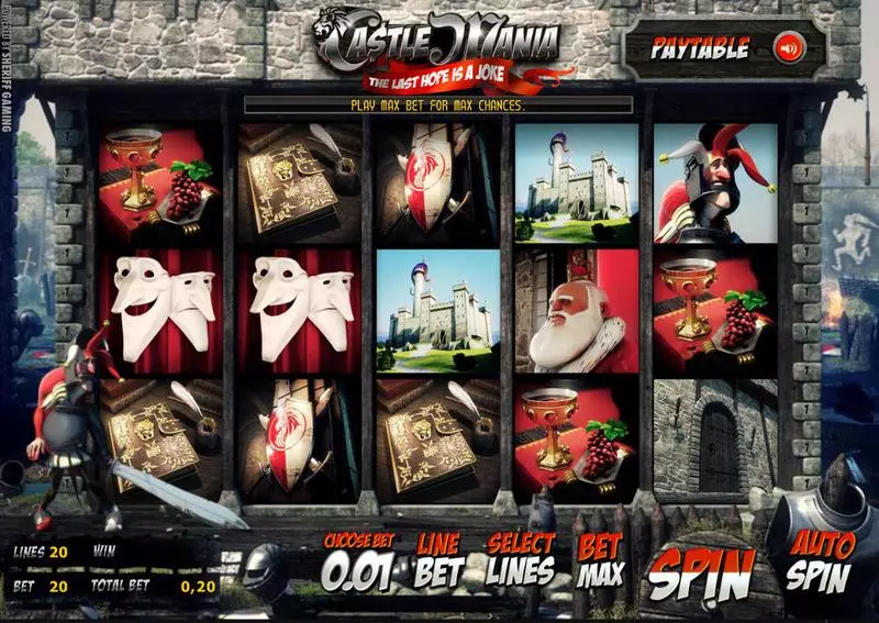Castle Mania Sheriff Gaming Slot Main Screen Reels
