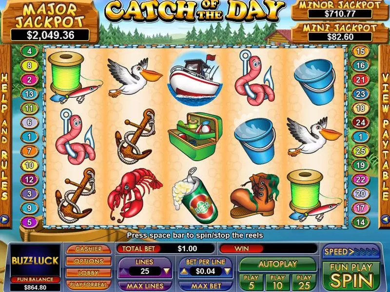 Catch Of The Day NuWorks Slot Main Screen Reels