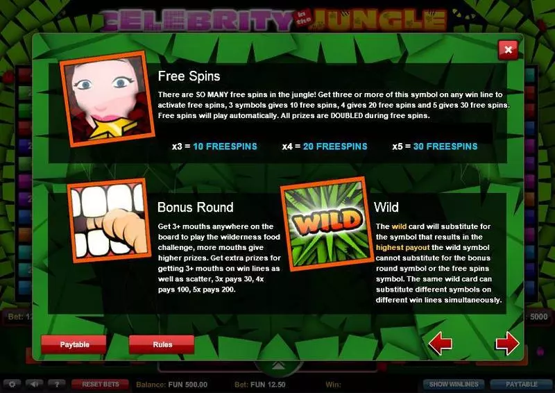 Celebrity in the Jungle 1x2 Gaming Slot Bonus 2