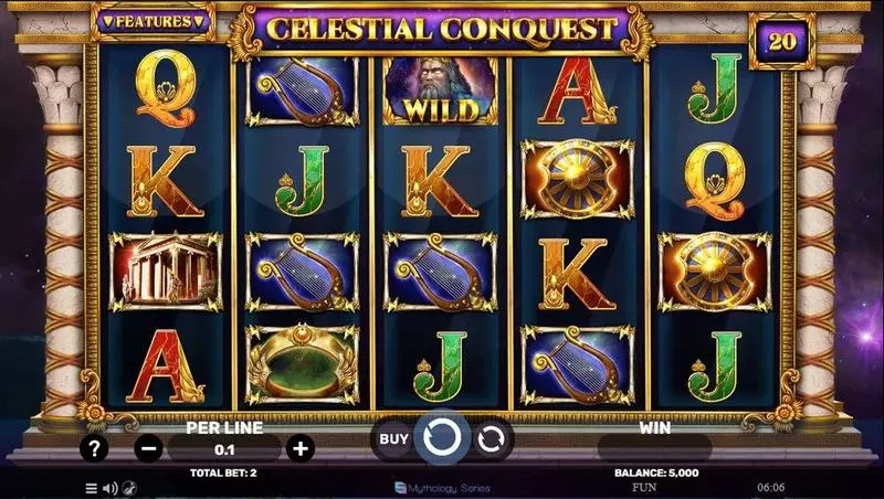 Celestial Conquest Spinomenal Slot Main Screen Reels