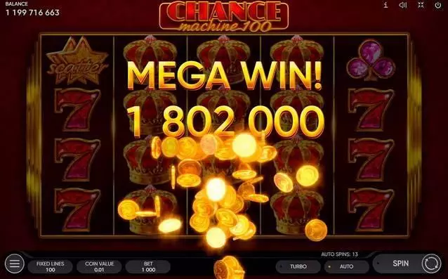 Chance Machine 100 Endorphina Slot Winning Screenshot