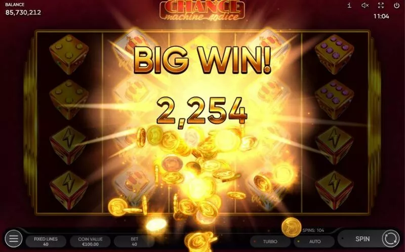 Chance Machine 40 Dice  Slot Winning Screenshot
