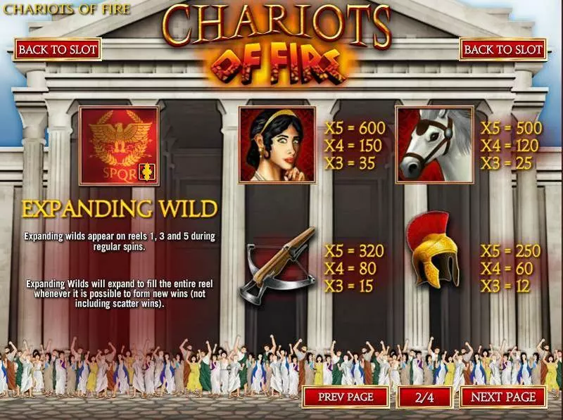 Chariots of Fire Rival Slot Bonus 1