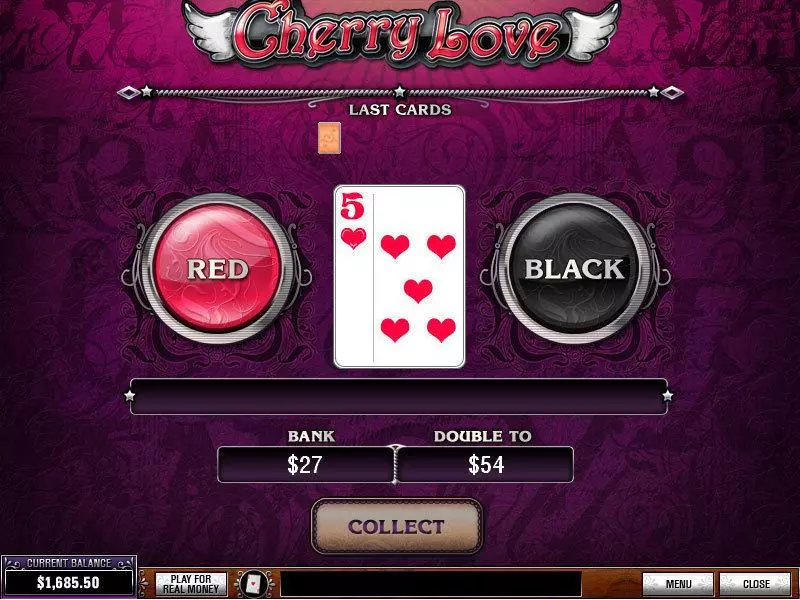 Cherry Love PlayTech Slot Gamble Screen