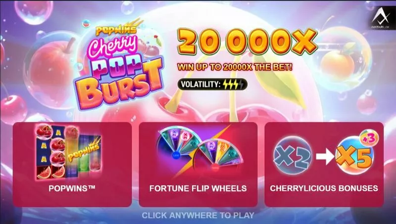 CherryPop Burst AvatarUX Slot Introduction Screen