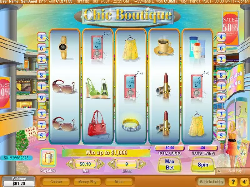 Chic Boutique NeoGames Slot Main Screen Reels