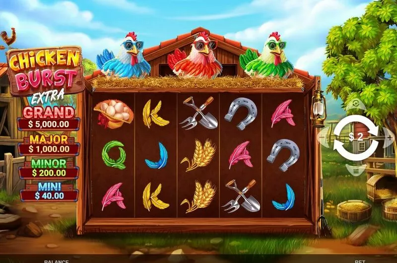 Chicken Burst Extra Wizard Games Slot Main Screen Reels