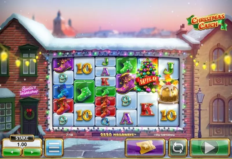 Christmas Catch Big Time Gaming Slot Main Screen Reels