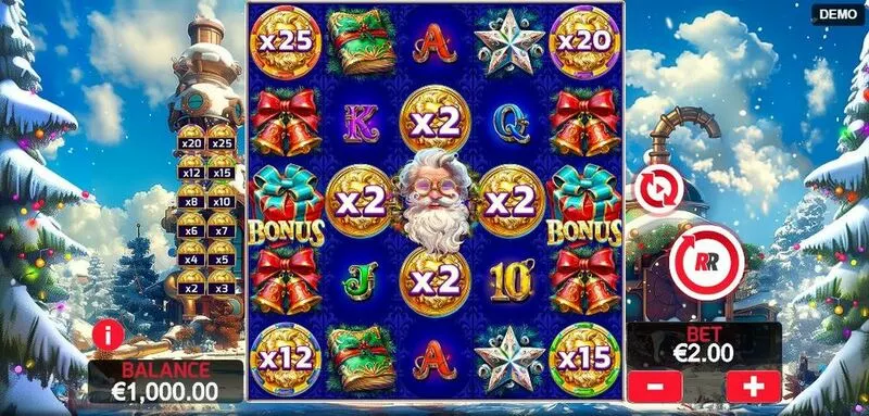 Christmas Wins Red Rake Gaming Slot Main Screen Reels
