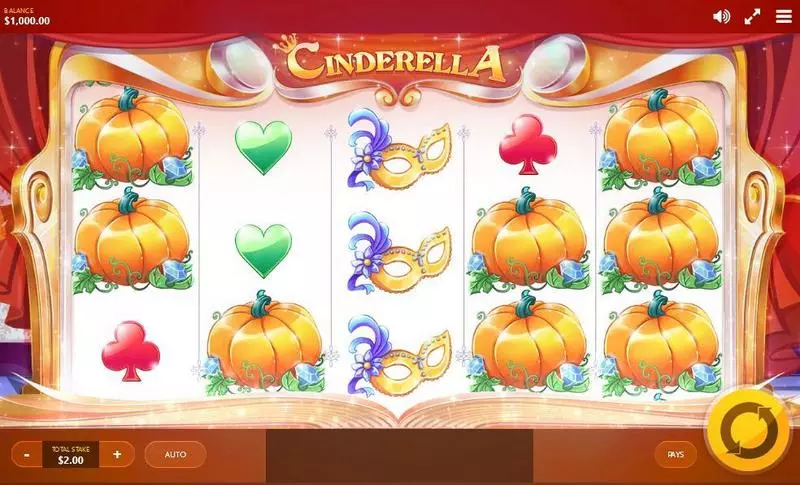 Cinderella Red Tiger Gaming Slot Main Screen Reels