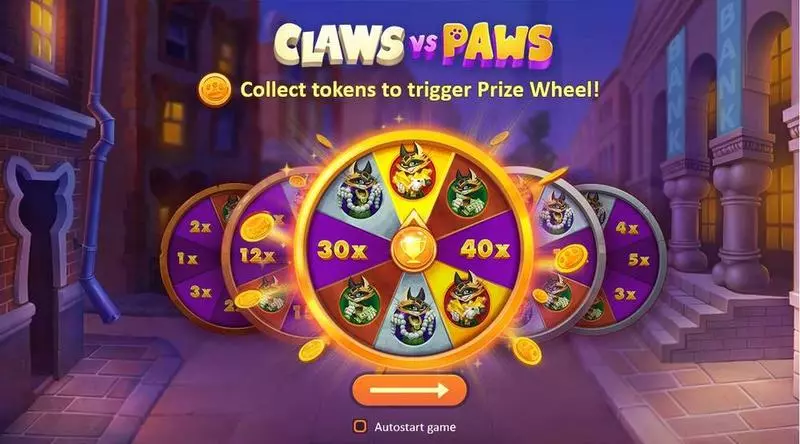 Claws vs Paws Playson Slot Wheel of prizes