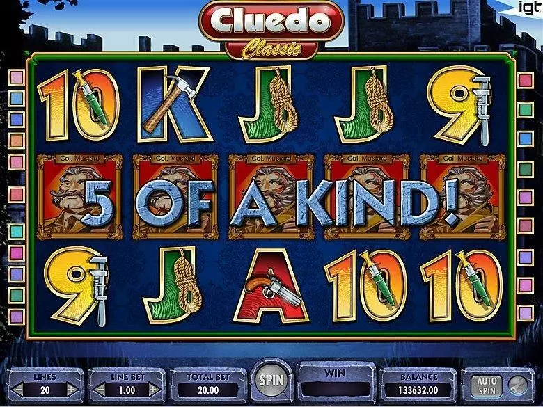Cluedo IGT Slot Introduction Screen