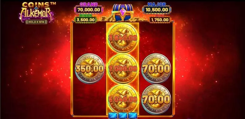 Coins of Alkemor - Hold and Win BetSoft Slot Introduction Screen