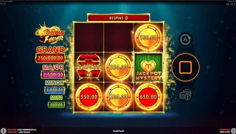 CoinSpin Fever Mancala Gaming Slot Main Screen Reels
