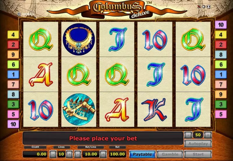 Columbus - Deluxe Novomatic Slot Info and Rules