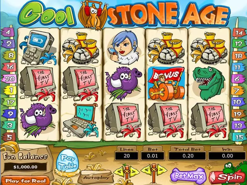 Cool Stone Age Topgame Slot Main Screen Reels