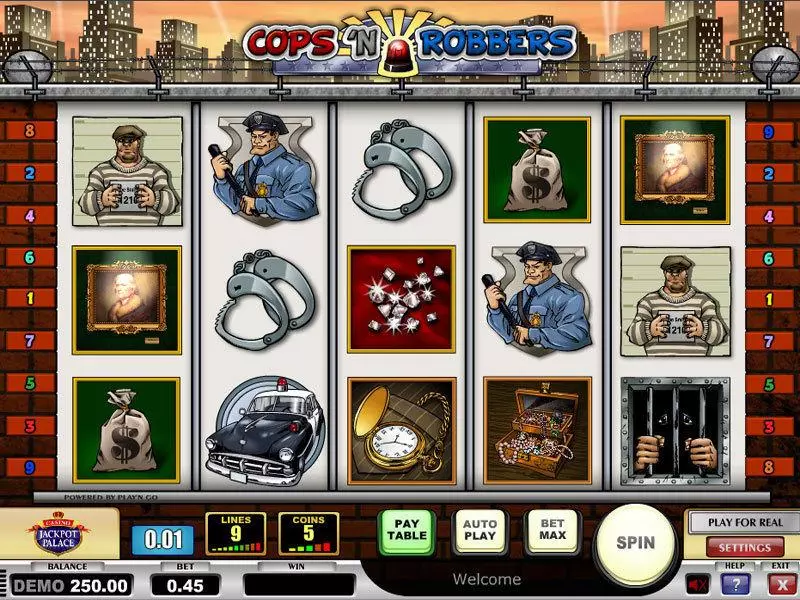 Cops n Robbers Play'n GO Slot Main Screen Reels