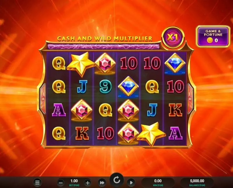 Cosmic Rush Four Leaf Gaming Slot Main Screen Reels