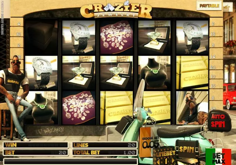 Crazier Jewelry Sheriff Gaming Slot Main Screen Reels