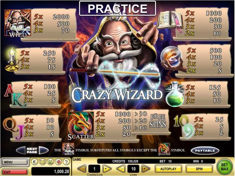 Crazy Wizard GTECH Slot Info and Rules