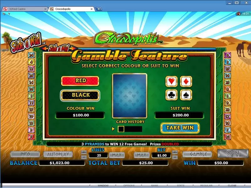 Crocodopolis Microgaming Slot Gamble Screen
