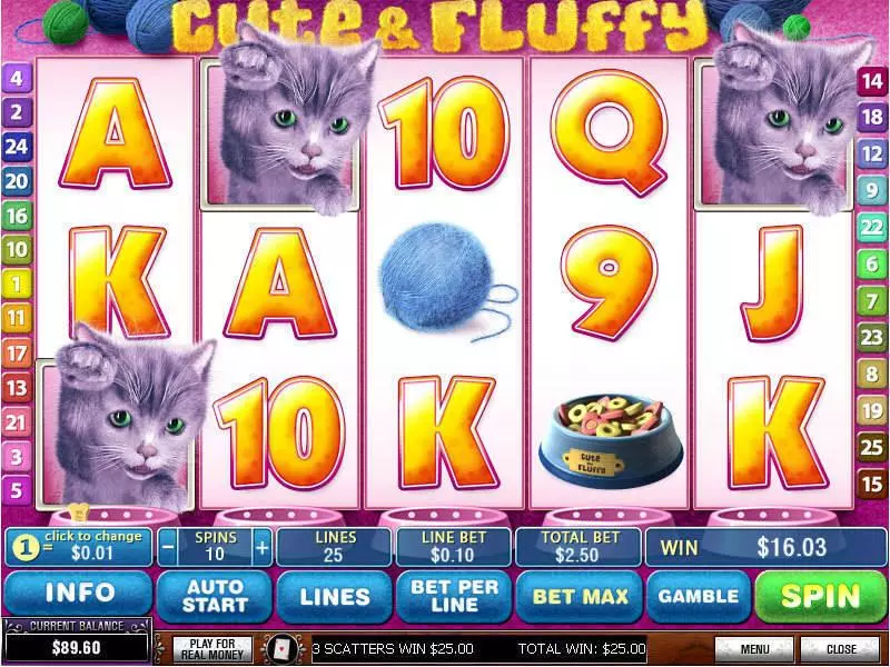 Cute and Fluffy PlayTech Slot Main Screen Reels