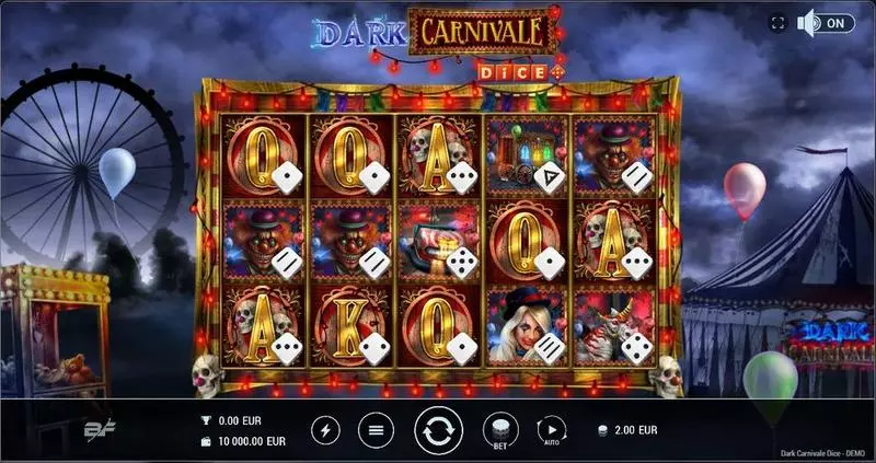 Dark Carnivale Dice BF Games Slot Main Screen Reels