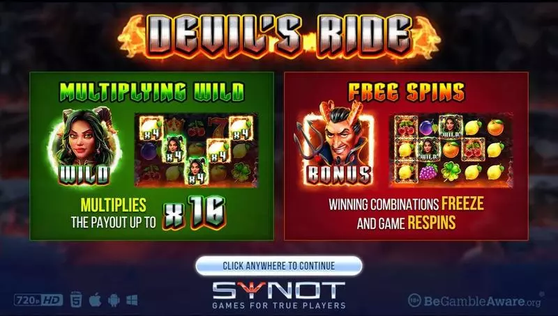 Devils Ride Synot Games Slot Main Screen Reels