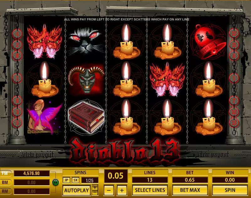 Diablo 13 Topgame Slot Main Screen Reels